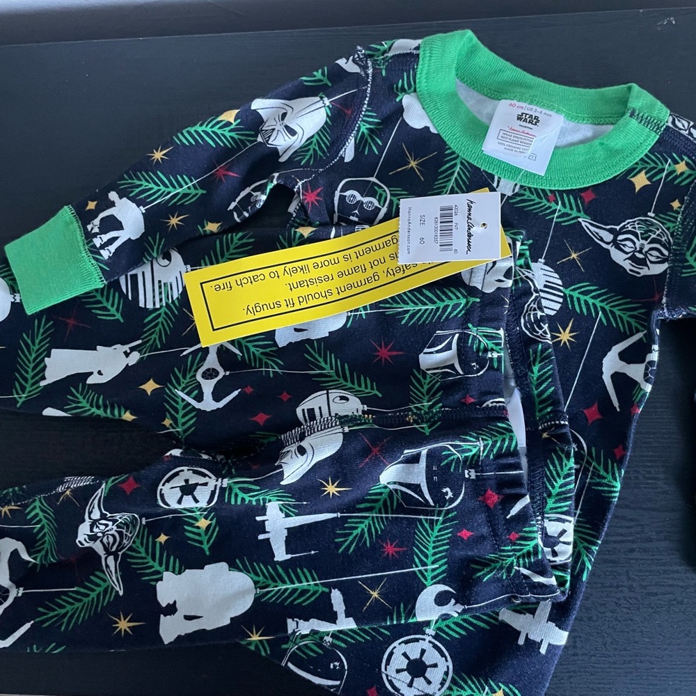 Star Wars Kids Pajama Set - Black and Green Hannah Anderson infant Christmas